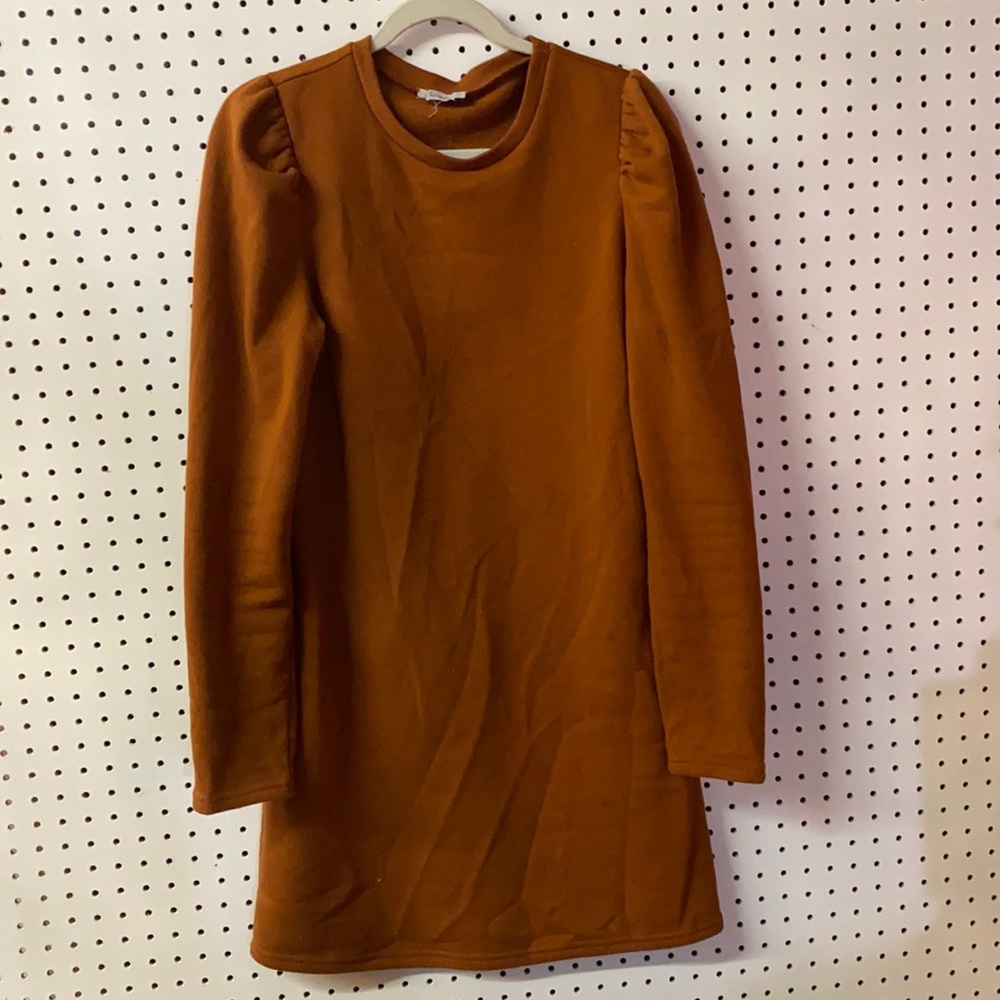 ReVamped long sleeve burnt orange dress